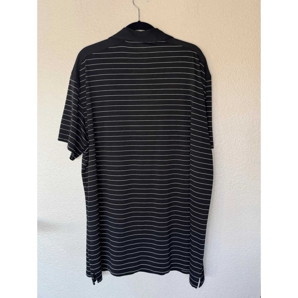 Callaway Opti-Dri Polo Shirt Men’s 2XL Black White Stripe Golf Performanc